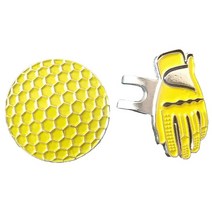 합금 실버 마그네틱 바이저 모자 클립 이동식 금속 골프 공 마커 세트 용품 액세서리, [02] yellow