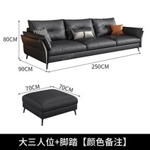 고급 소파 가죽 거실 침대 악센트 모듈식 아파트, 6.250 90 80CM