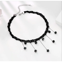 우드 비즈 목걸이 티타늄