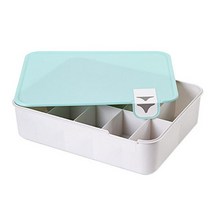 3색 가정용 장식 덮여 브래지어 속옷 스토리지 구획 상자 레이블 뚜껑 트렁크 홈, 08 10 Grids Blue