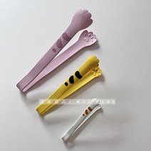 간식 빵 튀김 요리 스테인리스 집게 카페 빵집 가정용, 풀 실리콘 스타일의 대  중  소 3종 세트