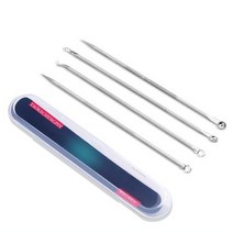 블랙헤드 제거기 4pcs 여드름 블레미쉬 리무버 추출기 도트 클리너 바늘 세트 1세트, 은
