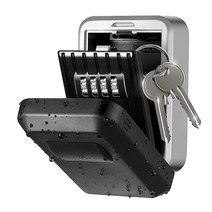 열쇠 보관함 키박스 자물쇠 상자 방수 wall mount key storage secret box organizer 4 digit password security lock no, 검은색
