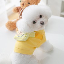 왕떨떨 강아지옷 고양이옷 발려동물 봄 강아지여름 강아지티셔츠 민소매, 옐로