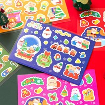 PVC 산타 곰돌이 크리스마스 트리 성탄절 케이크 루돌프 쿠키 선물 캐릭터 다꾸 데코 디자인 스티커 다이어리 꾸미기, 03 : 케이크
