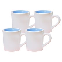 머그컵 인기모음 100종 4p 세트 머그컵 화이트머그 칼라머그 컵, 1개, 쿠르제 라떼 인 블루 4p
