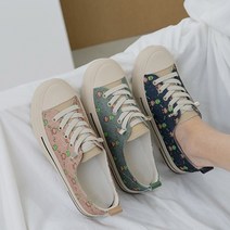 런슈즈 귀여운 여성 캐쥬얼 단화 운동화 비즈 통굽 스니커즈화
