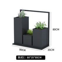 철제 플랜트 박스 정리대 인테리어 식물 다이 화분 거실 선반, 블랙스타일C80x35x80cm