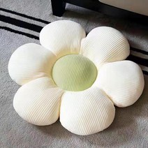 쿠션 해바라기 작은 신선한 부동 창 다다미 침실ins카펫 소파 쿠션 꽃 데이지 꽃 베개, 여섯 흰색 녹색