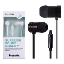 [에이치플러스몰] 블루스킨 BS-200M 스마트폰 이어폰, 색상:화이트