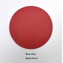 컵받침 실리콘 우드 코르코 규조토 라탄 나무 아크릴 테이블 상단 보호 홈 장식 세트에 대 한 6 개/몫 라운드 가죽 Pvc 코스터 커피 음료 컵 받침, [07] red wine coaster