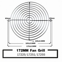 시로코팬 인라인 팬 냉각 가드 금속 그릴 컴퓨터 커버 30mm 40mm 50mm 60mm 70mm 80mm 90mm 120mm 135mm 140mm 170mm 200mm 2 개 1, 2개 172mm, 3 in 1 필터