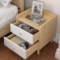 월넛 나무 렌트룸 소녀 소형차 자물쇠 달린 침대 협탁, C14-빅사이즈 싱글서랍 고무나무, T01-조립