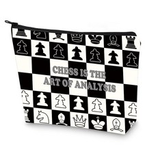 WZMPA 체스 애호가 화장품 가방 플레이어 선물 Chess Is The Art Of Analysis 생존 키트 마스터 선물 분석