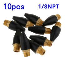 510pcs 18 인치 npsm npt 남성 고무황동 팁 교체 공기 노즐 공기 블로우 건 공압 도구 액세서리, 10개 1 8 npt