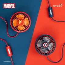 로이체 디즈니 마블 차량용 LED USB 선풍기 써큘레이터 서큘레이터, 레드-아이언맨