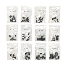 자동차 캐패시터 120pcs 120pcs 12 값 0.22 미크로포맷 전해 전압 안정기, 없음, 120개