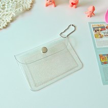 투명 글리터 PVC 똑딱이 카드지갑