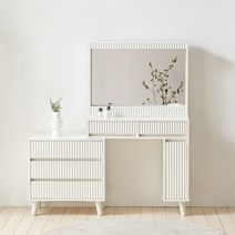 로렌 LED조명 템바보드 확장형 화장대 콘센트포함, 화이트