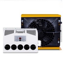 트럭 무시동에어컨 12V 24V 차박 화물차 캠핑카, 12V 주차 에어컨(풀세트) - 옐로우, 1개