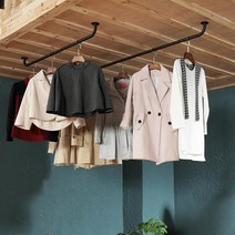 하이따거 옷가게 빨래 건조대 간편 설치 천장 벽걸이 U자형, 화이트 120x10