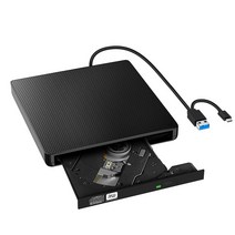 [2022년 개량 안정판] DVD 드라이브 외장 CD드라이브 외장 [USB3. 컴팩트 WindowLinuxMac OS 대응 [1회 녹화용 DVD-R 첨부] (Black)