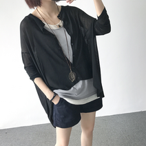 퀸앤조이 미녀77 빅사이즈 언발 여름 린넨 가디건 마소재