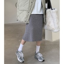 옆트임 니트 스커트 페미닌 데일리 캐주얼