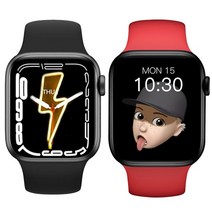 스마트워치 스포츠 피트니스 x7 + max 시리즈 7 음악 용 용 pk i7promax i8promax smart watch 남성 여성 스크린 방수, 1PC Black 1PC Red_Smart Watch