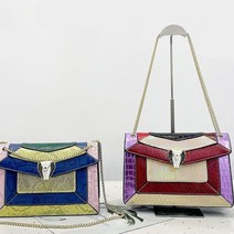 여성 컬러 파이톤 토트 체인백 모던 숄더백 WW