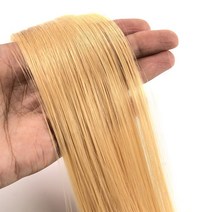 붙임 머리 스트레이트 헤어 단발 피스 셀프 포인트 부분 가발 인모 염색 긴머리 브릿지 구라 똑딱이 패치 35cm 골드