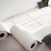 제로벨 1+1 15T PVC 층간소음 롤매트 폭140cm x 4m 거실 아이방 유아 어린이 놀이방 매트, 헤링본화이트
