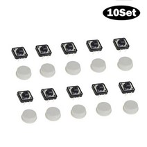 택타일 촉각 푸시 버튼 스위치 순간 121273MM 마이크로 5 색 택트 캡 DIY 키트용, 없음, White 10 Set