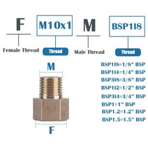 M8 M10 M12 M14 M16 M20 메트릭 암-수 나사 황동 파이프 피팅 어댑터 커플러 커넥터 연료 가스 물, 37 F M18x1.5-M BSP1l2