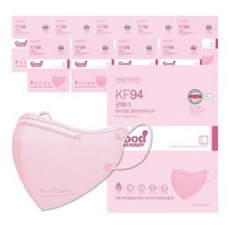 굿매너 2D 새부리형 컬러 마스크 KF94 대형 성인용, 5개입, 10개, 핑크