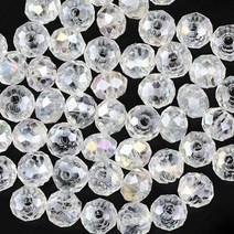 가방밑판 제작 공방 뜨개 diy WLYeeS 6mm 50 개 라운드 모양 고급 Austrian 크리스탈 느슨한 구슬 플랫 유리 공 팔찌 목걸이 패션 쥬얼리 DIY, [17] White