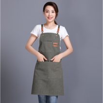 [1+1] 스타일리쉬한 카페 바리스타 미술학원 캔버스 방수 앞치마