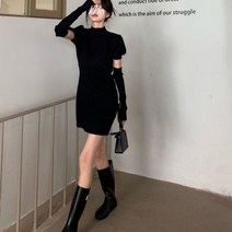 [비즈로그인] 숄더 포인트 반팔 워머 원피스