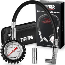 TireTek Mountain Bike Presta 타이어 압력 게이지 60 PSI 교체 한 프레스타 밸브 슈레이더 에어 읽기 쉬운 글로우 다이얼 바이크 모든 산악 자전거 액세서리