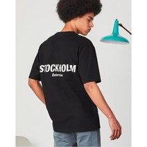 [20SS TNGT 남성]블랙 오버핏 카본 레터링 반팔티셔츠TGTS0B706BK