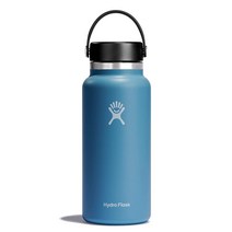 Hydro 플라스크 와이드 마우스 플렉스 캡 물병 - 스테인리스 스틸 재사용 가능 진공 단열 식기세척기 사용 가능 BPA 무함유 무독성 443972, 32 oz_Rain