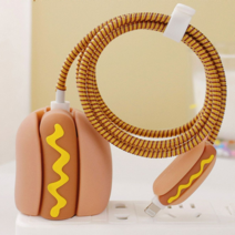 트리플에이 핸드폰 스마트워치 충전 선 케이블 단선 꼬임 방지 보호캡, 핫도그, 1개