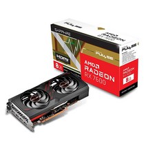 Sapphire 11324-01-20G 펄스 AMD 라데온 RX 7600 게이밍 그래픽 카드 8GB GDDR6 RDNA 3 포함