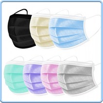 초이스마스크 컬러덴탈마스크 MB필터 8가지 다양한컬러 당일발송 대형 50매 한파우치, 핑크