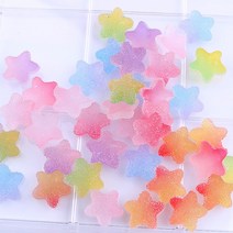 설탕 젤리 6색 그라데이션 투톤 파츠 72개 세트, 별set