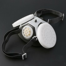 검정색 1회용 간이 방독면 마스크 필터 커버 화재 농약 유독 가스 공사 페인팅 방진 분진 분사 방염 산업용 농업용 공업용 용품 방진마스크 방독마스크 페이스마스크 간이마스크 뽀띠나, 1개