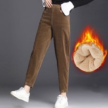 견면 벨벳 두꺼운 우연한 바지 여자의 코듀로이 온난 한 가을과 겨울 높은 허리 하렘물 여자