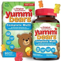 yummi bears 비타민 c 츄어블 구미 어린이용 구미 비타민 보충제 132개(1팩), 완전한 멀티, 90카운트(1팩)