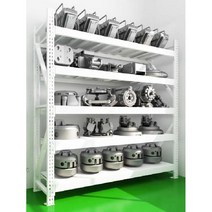 철제 선반 진열대 창고 철재랙 전시대 마트 중량랙 물류 산업용, 150x60x200 나비 구멍 단층 230kg, L. 화이트 서브 프레임  3 레이어