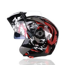 KEMIMOTO 듀얼 렌즈 오토바이 헬멧 플립업 모듈러 모토 모토크로스 풀페이스, XL, F2203RD